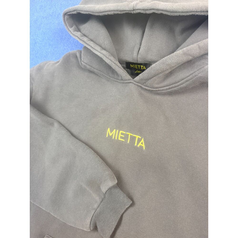 Mietta Leisure Embroidered Logo Pullover Hoodie Charcoal Grey Size M Australia